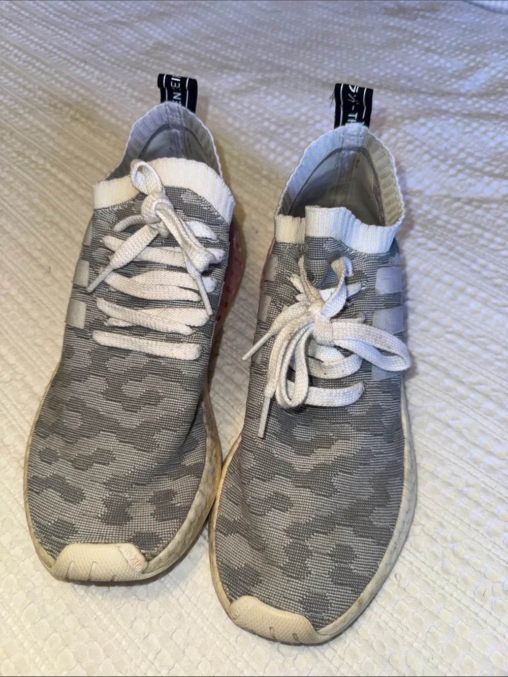 adidas Grey Knit Slip-On Athletic Sneakers